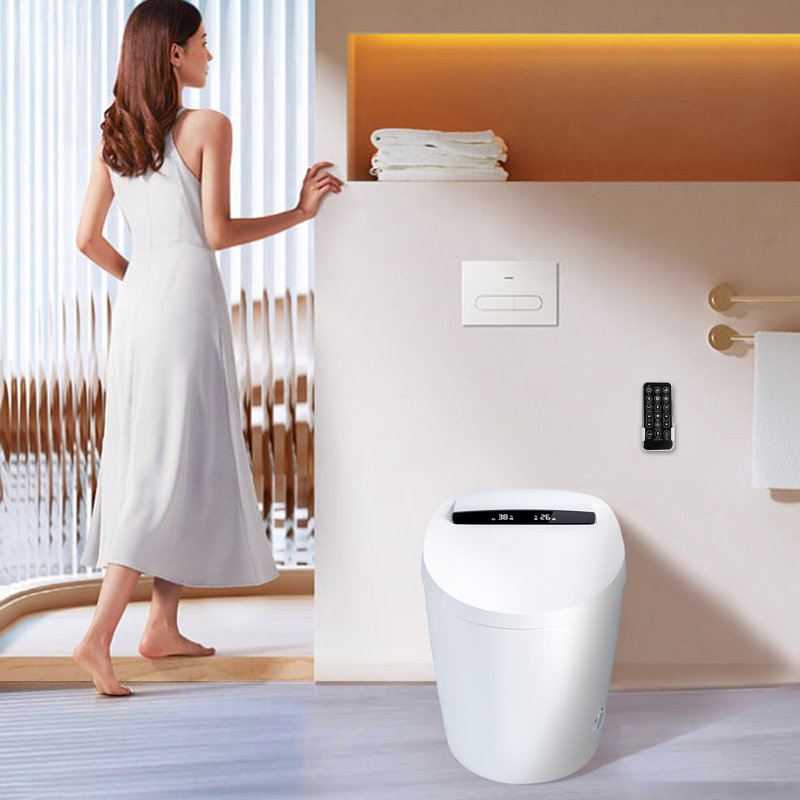 XSIX Smart Bidet Elongated Toilet Bidet, Warm Water Clear, Auto Flush